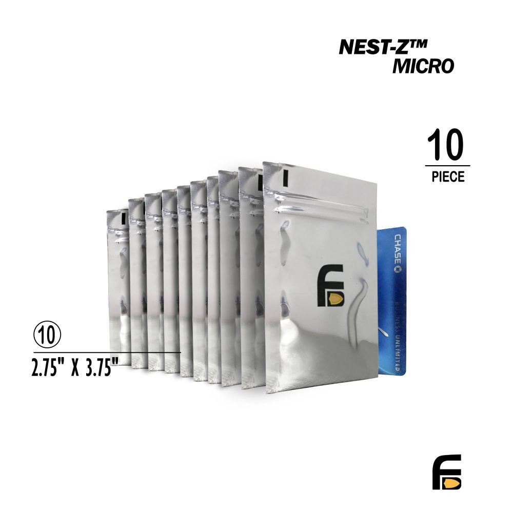 Faraday 10 PC Credit Card NEST-Z 7.0 Mil 5-Layer Faraday Bags 2.5″x4″
