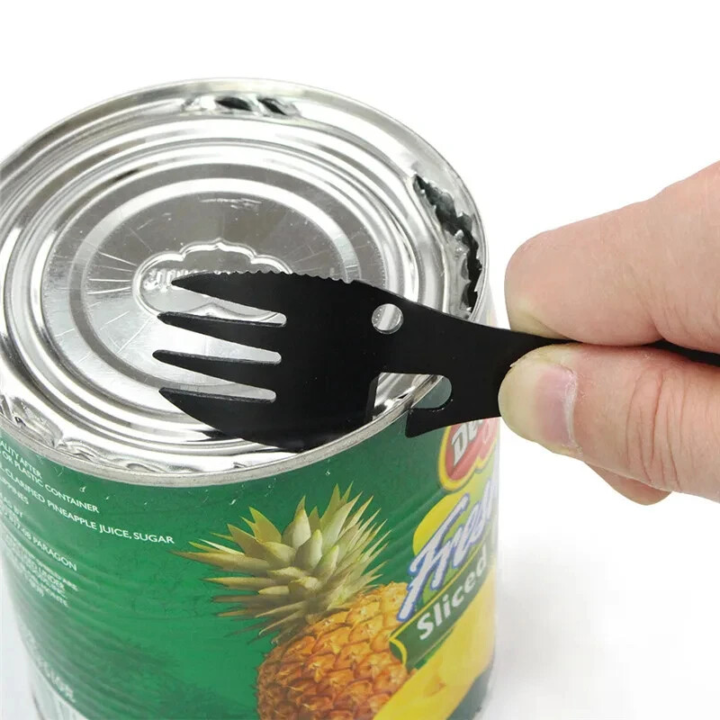 Outdoor Survival Tools 5 in 1 Camping Multi-functional Kit Practical Fork Knife