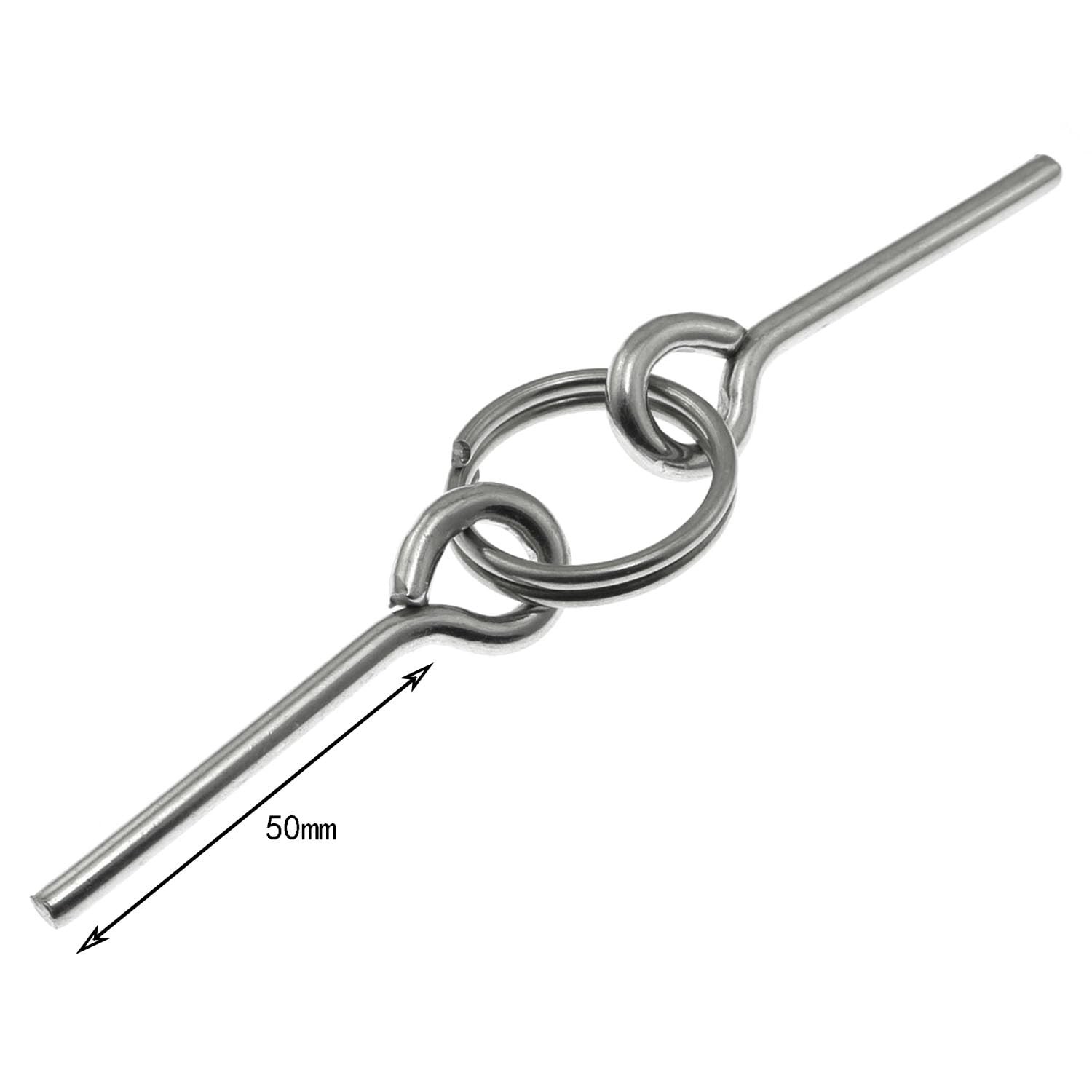 4 Pcs Replacement Tent Grommet Pins 5mm x 50mm Double Needle Nail Ring Set