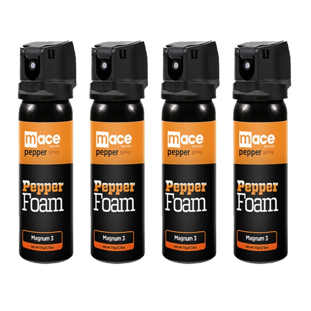4 Pack Mace Magnum 3 Pepper Spray 110 ml MACE Foam 3.7oz