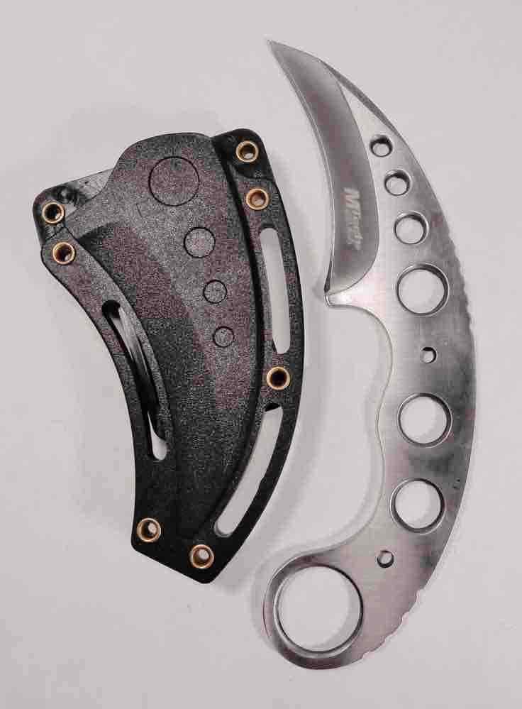 SS Tactical Karambit Fixed Blade 7″ Neck Knife + 44 Magnum Small Bullet Knife