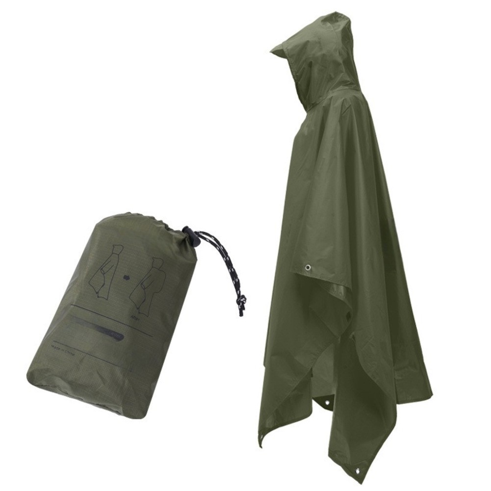 Adult Portable Lightweight Raincoat with Hood Waterproof Three in One Design
