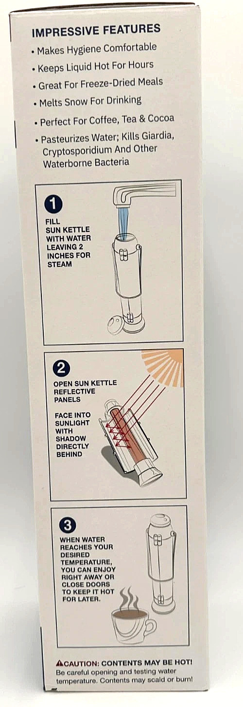 4Patriots Sun Kettle Solar Power Water Heater Boil Water Sun Power Camping New