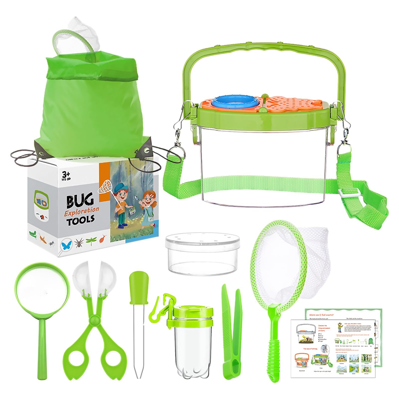 11 Piece Researcher Set Outdoor Toy Set, with Insect Catcher, Cup Magnifier, M…