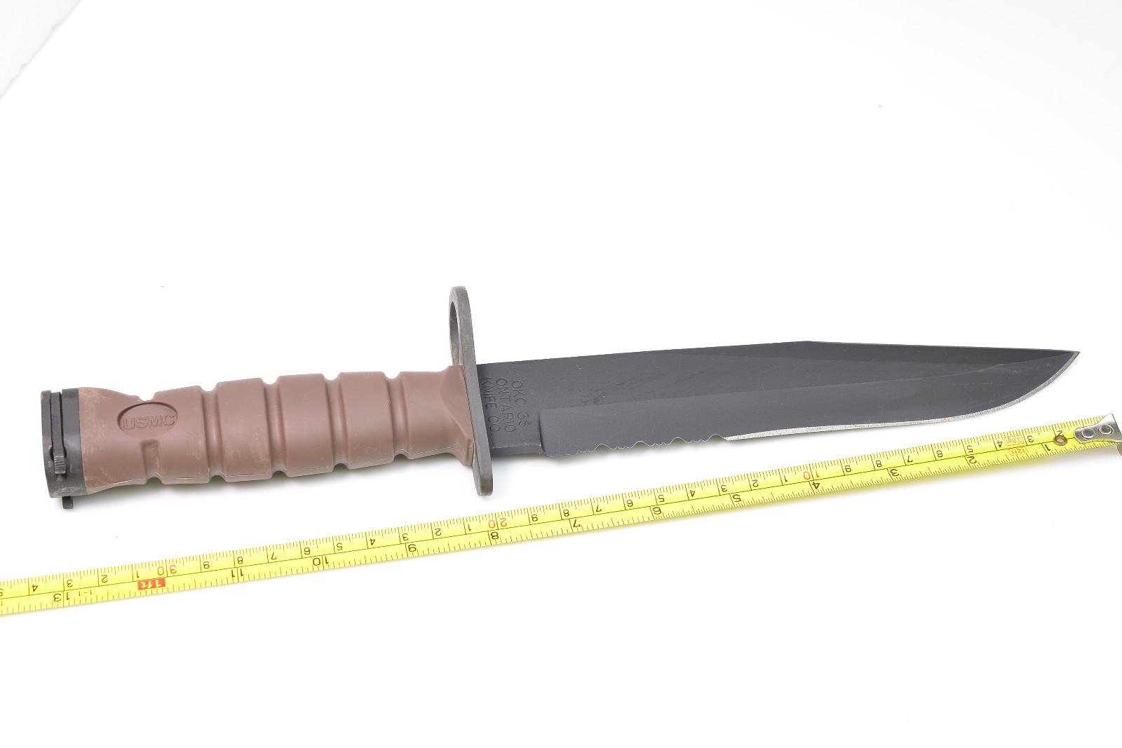 Vintage OKC 3S Survival Camping Hunting Knife Genuine + Scabbard Ontario Co USA