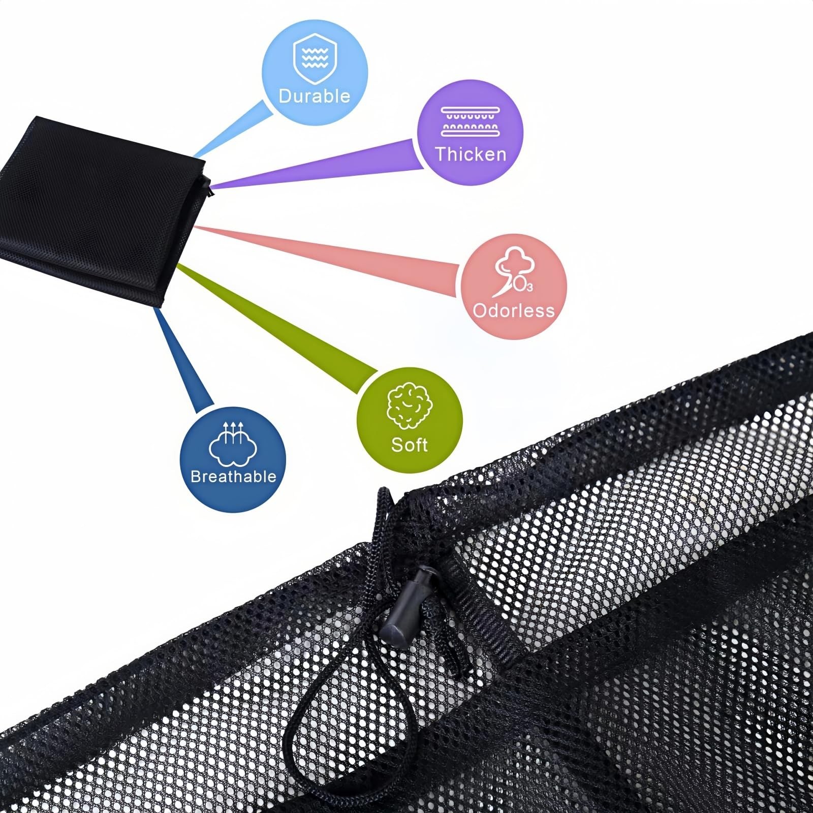 2 Pack Large Mesh Laundry Bag, 27×36inch Black 27*36inch,