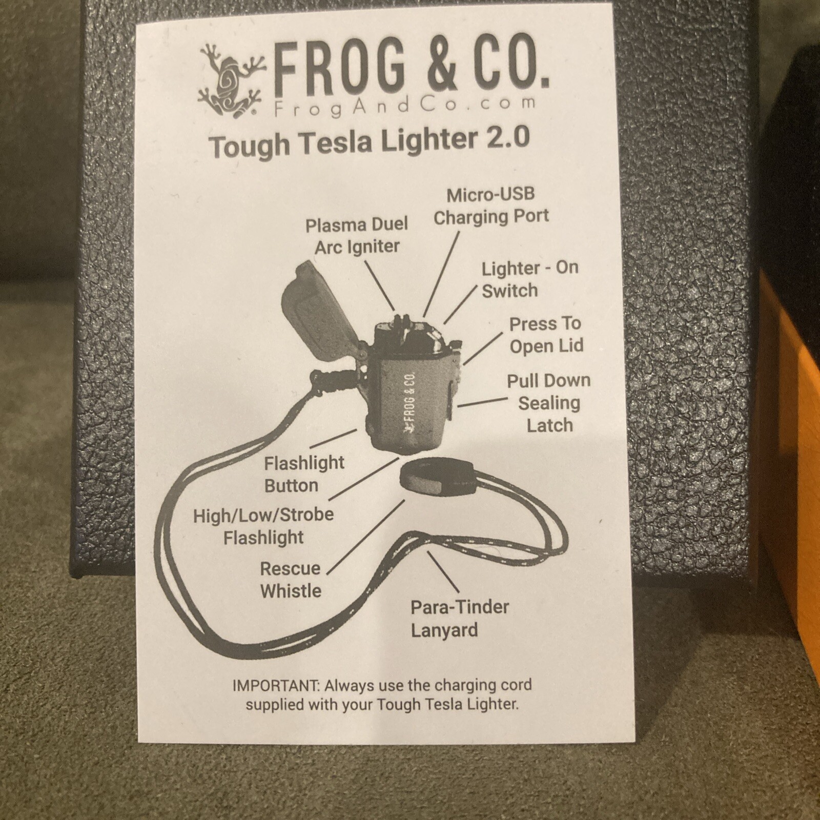 Survival Lighter Plasma – Wind/Waterproof Flashlight Rescue Tinder Whistle NEW