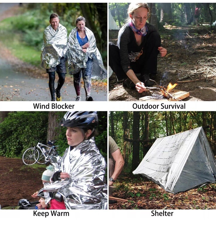 8 Pack Emergency BLANKET Thermal Survival Safety Insulating Mylar Heat 84″ X52″