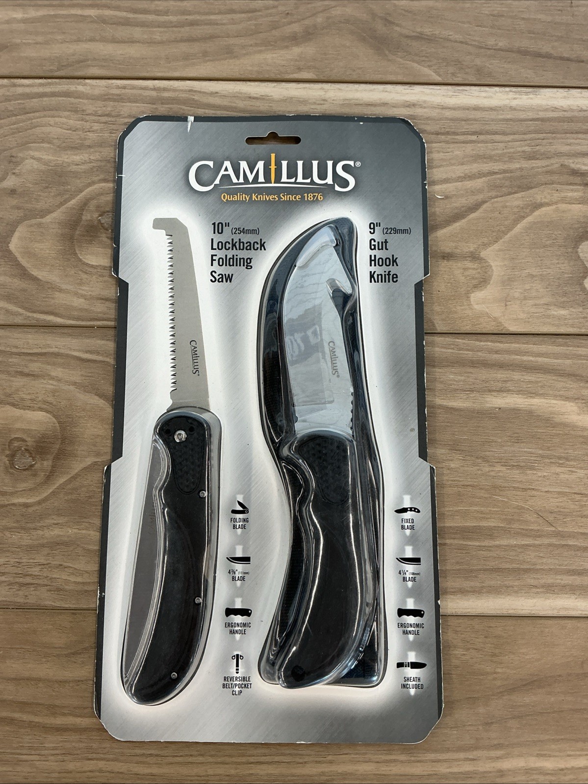 Camillus Game Hunter 9″ Gut Hook Knife W/ 10″ Folding Saw Combo Kit- 2 Piece Set
