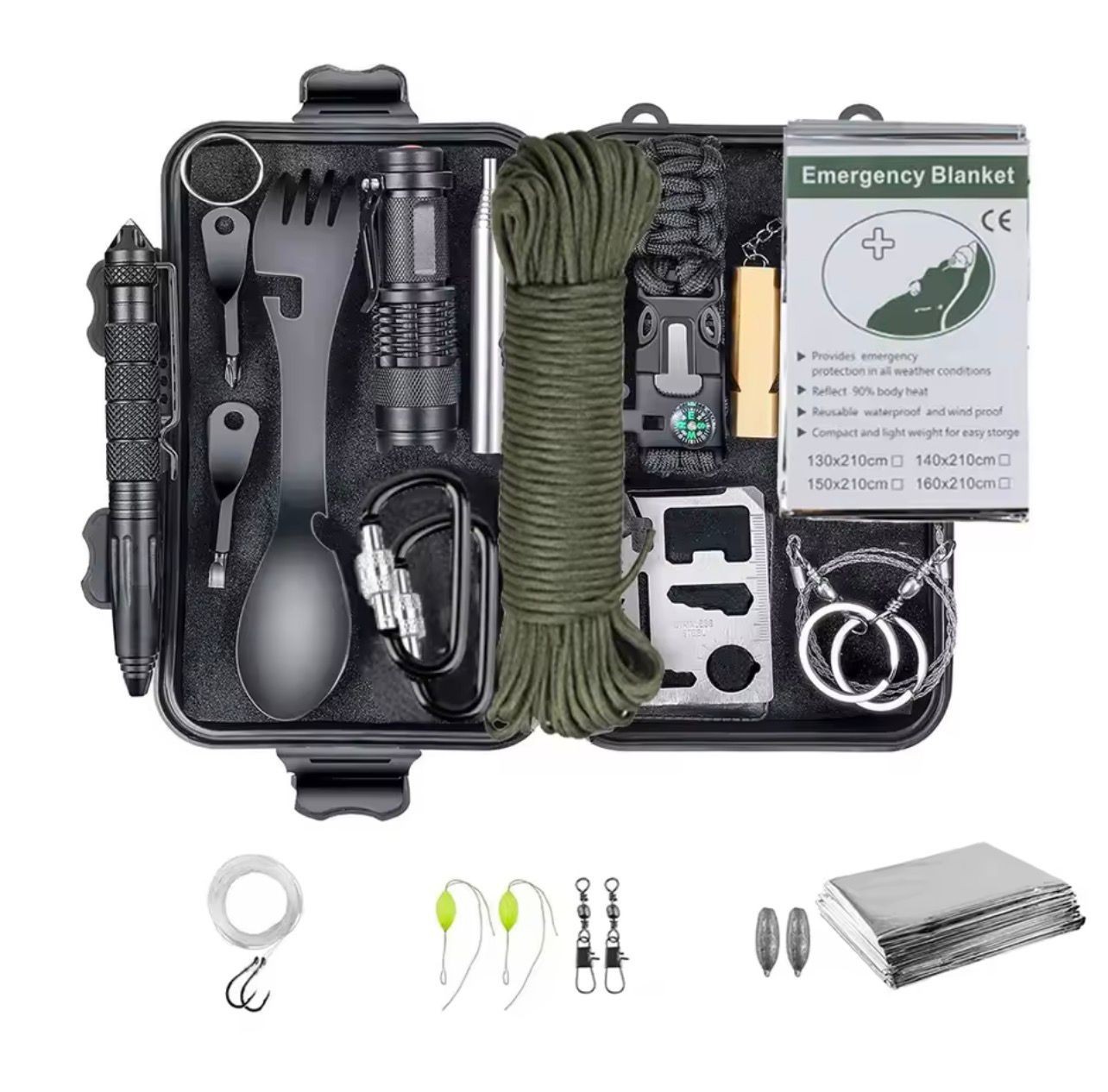 Professional Emergency Survival Kit Gear Camping Multifunction Tactical Defence