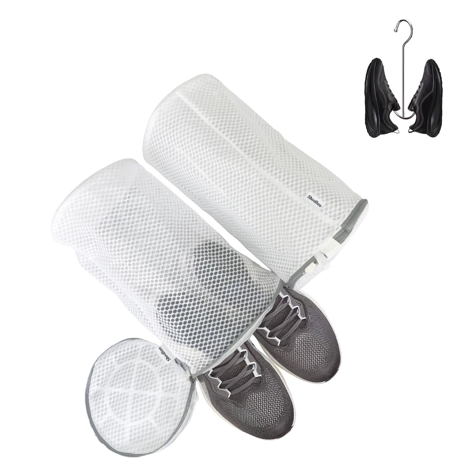 ShooBoo Shoe Washing Machine Bag,3 Pack Laundry Bag 7.9″ x 13.8″, White