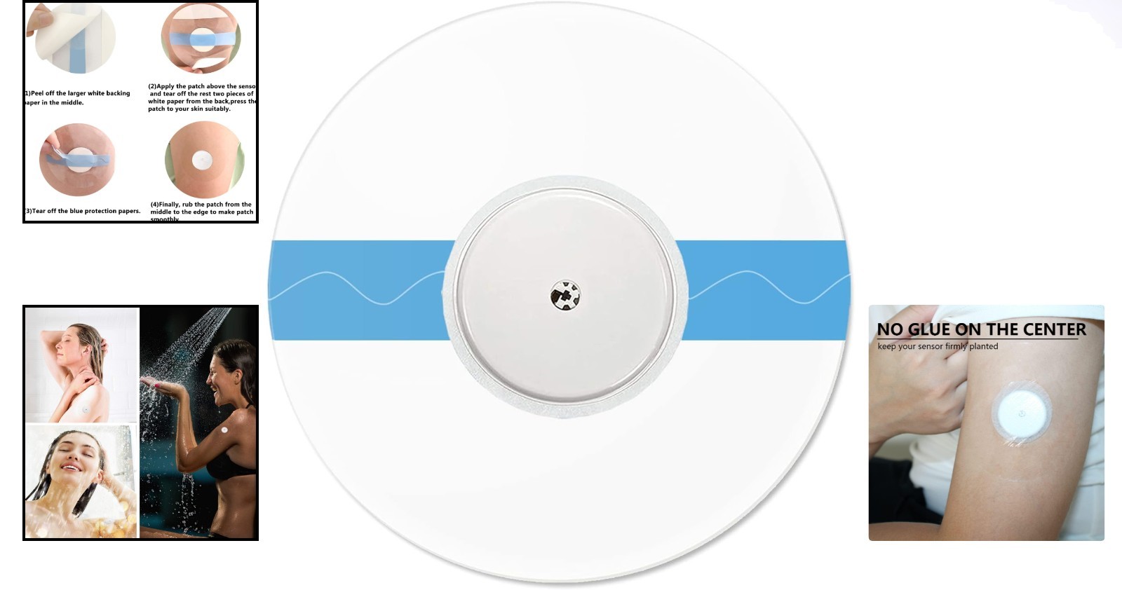 55-Pack Waterproof Sensor Covers for Libre 1/2/3 – Easy and Lasting Protection