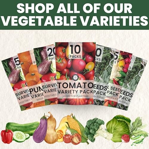 20 Vegetable Seed Packets | Survival Variety Pack | 2026 Season 20 Seed Packets