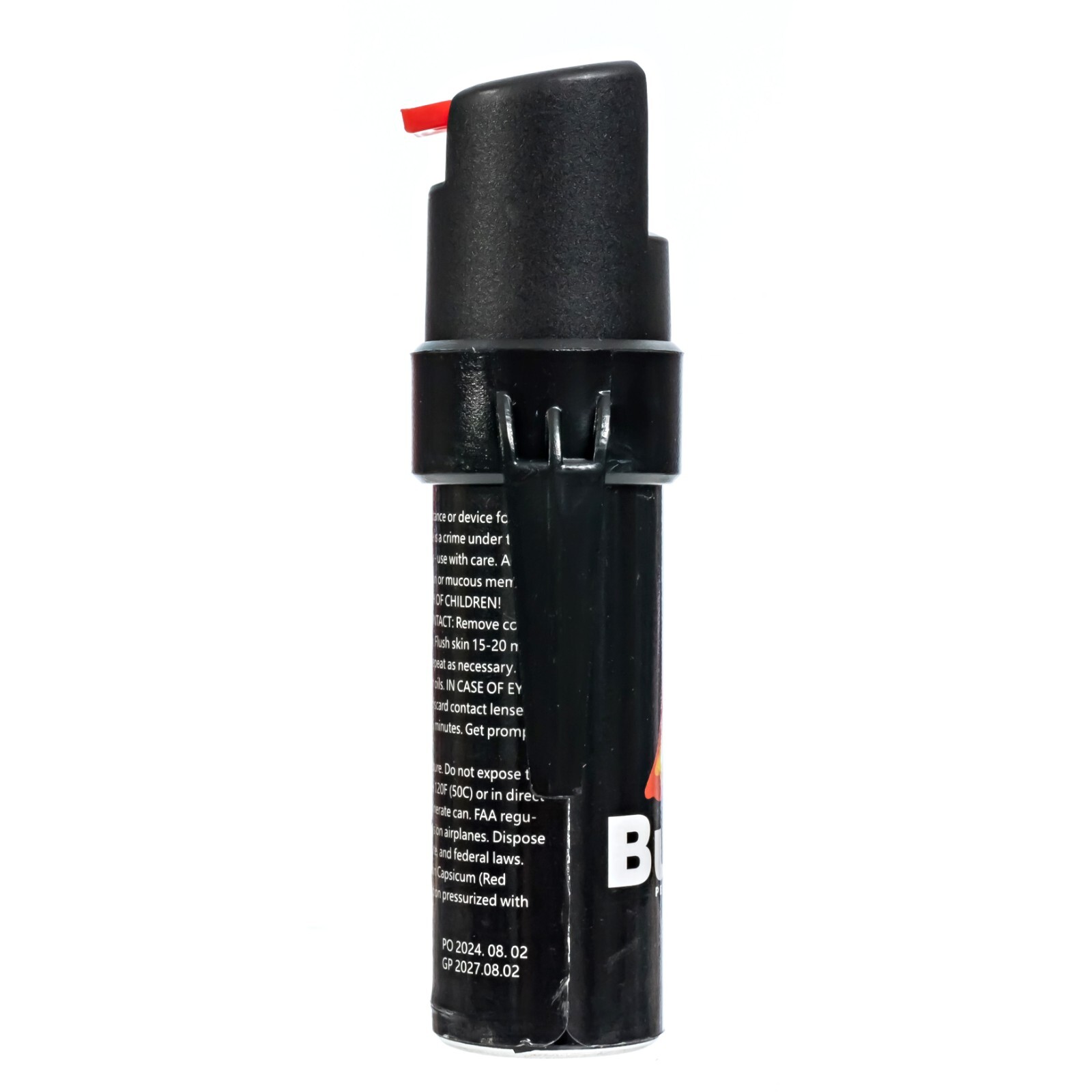 2 Pack Burn Pepper Spray for Self Defense with Security Clip – 0.84 fl oz Black