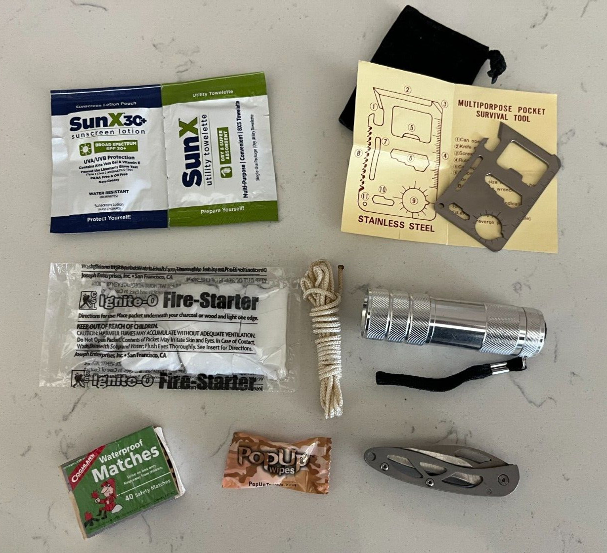 Pocket Mini Survival Kit – 8 Items – New