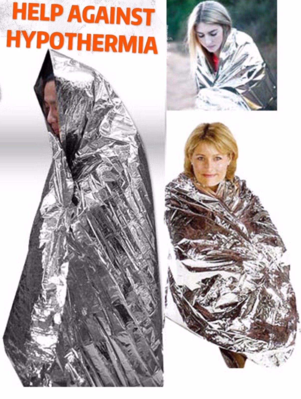 2 Emergency Survival Blanket Camping Hiking First Responder First Aid SOS Mayday