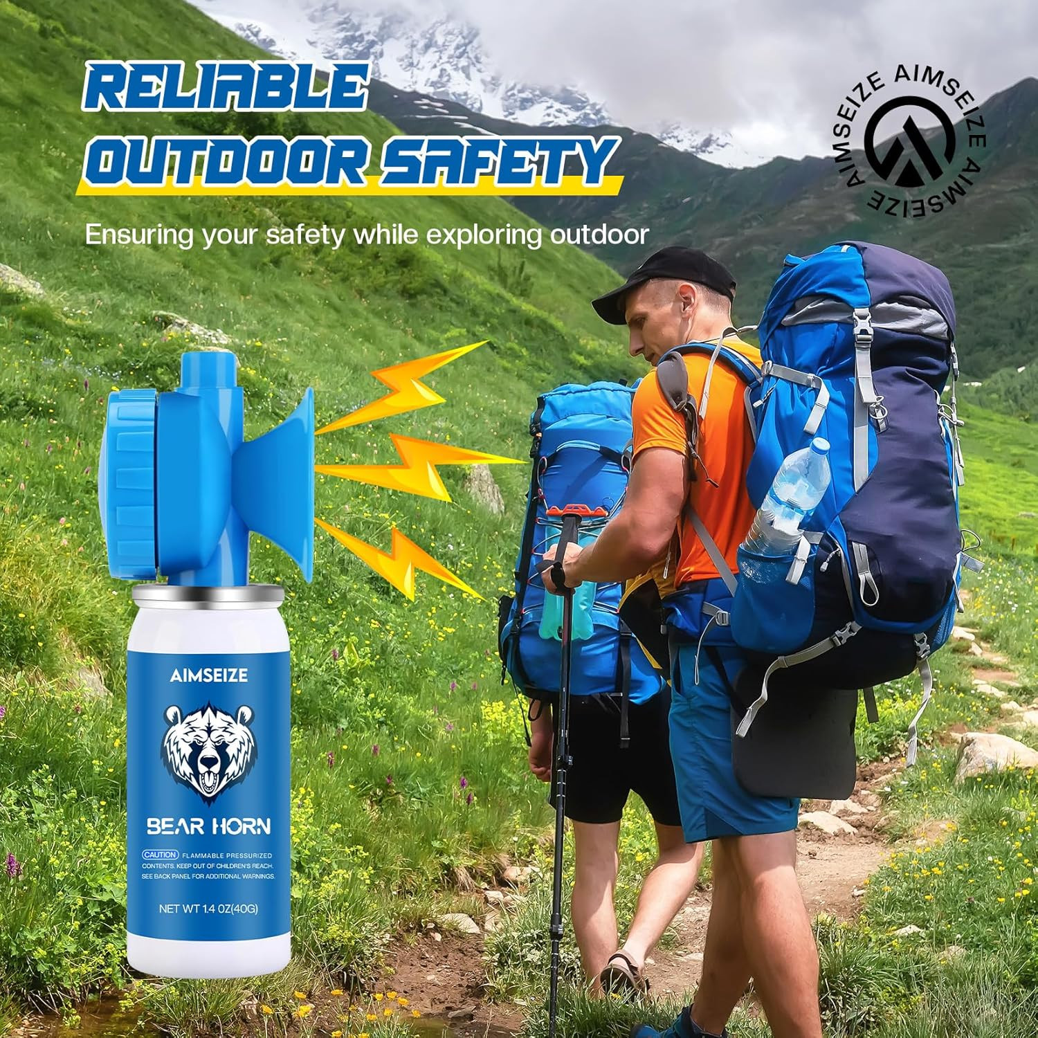Bear Horn for Self Defense: 1.4Oz Air Horn to Scare Bears, 120Db Heard up to 1/2