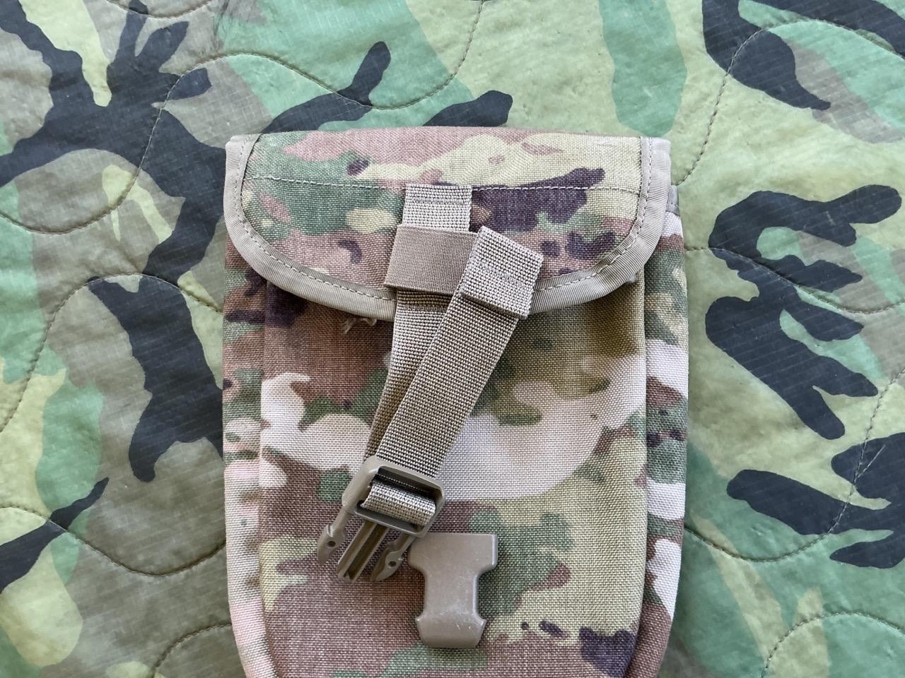 2011 Army Military Surplus Entrenching E Tool Shovel & Multicam Pouch Carrier GI