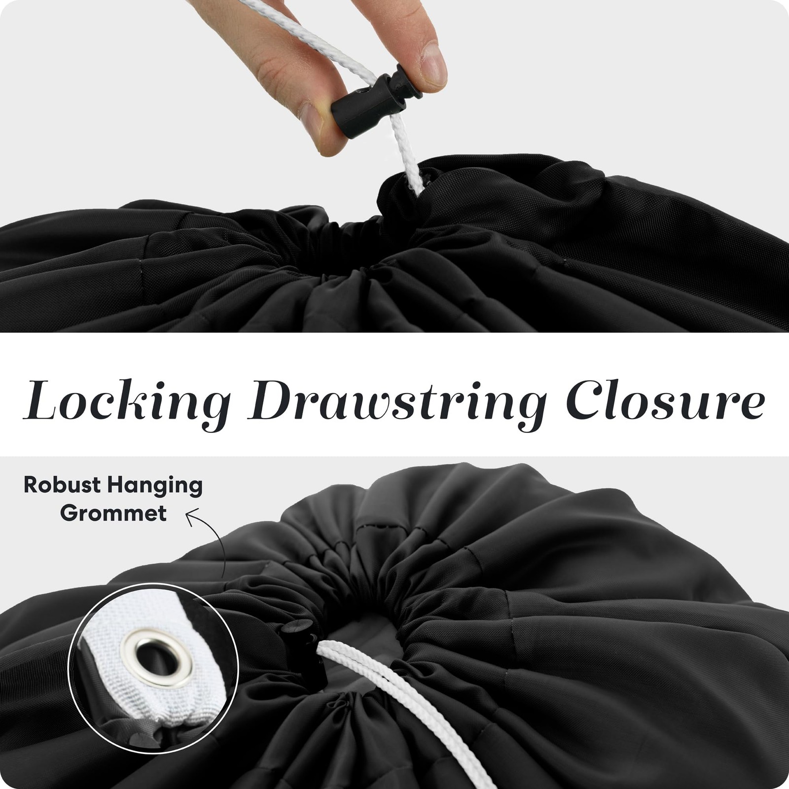 Handy Laundry Bag Shoulder Strap Extra Large – Drawstring 1-Pack, Black