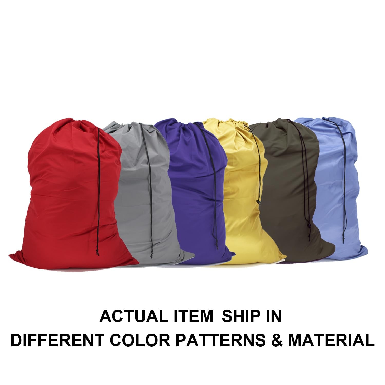YETHAN Extra Large Laundry Bag 6 Pack, Varied Colors, Travel 6 Bags, Mixcolor