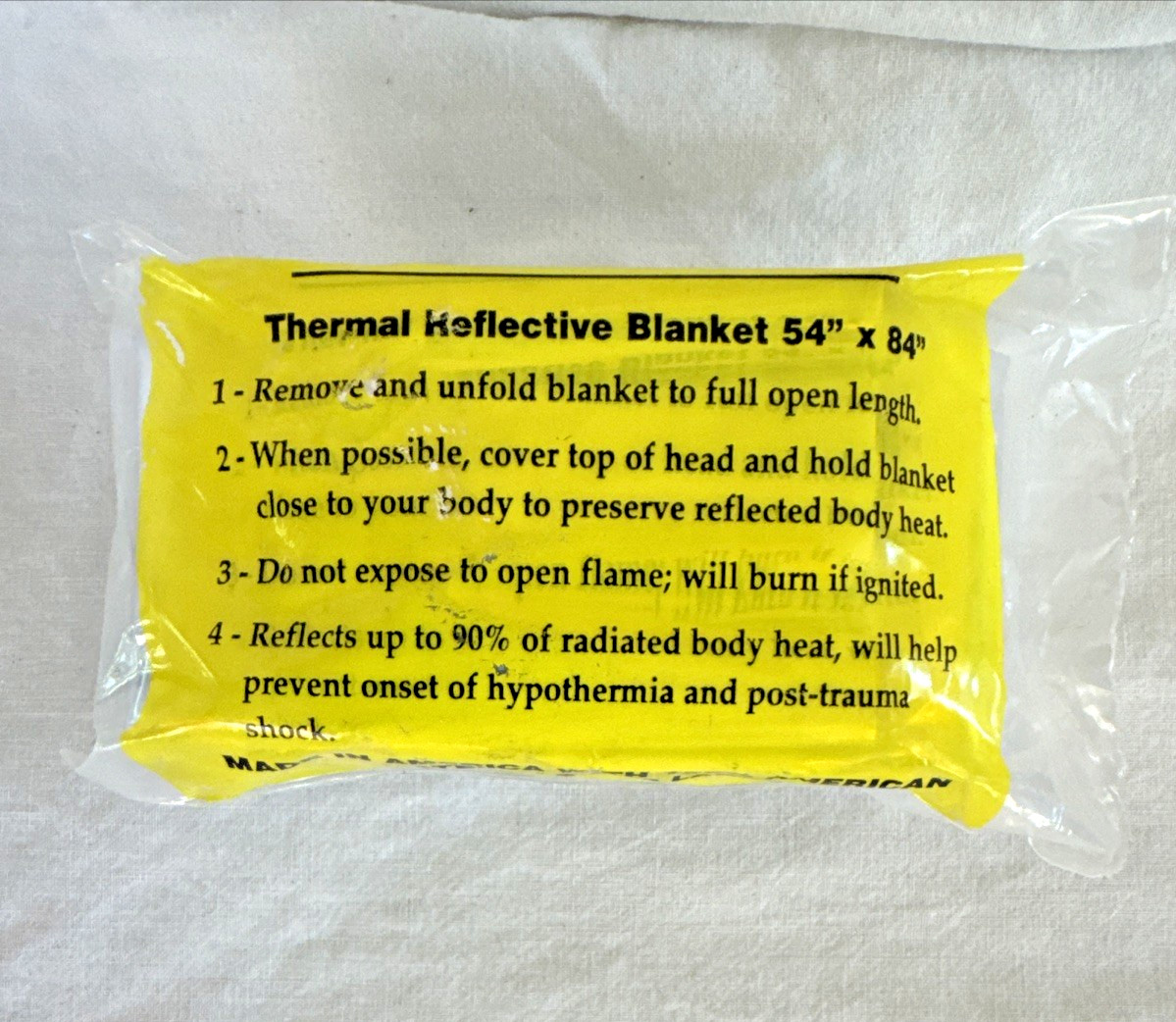 Listos Thermal Reflective Blanket 54” By 84” NEW