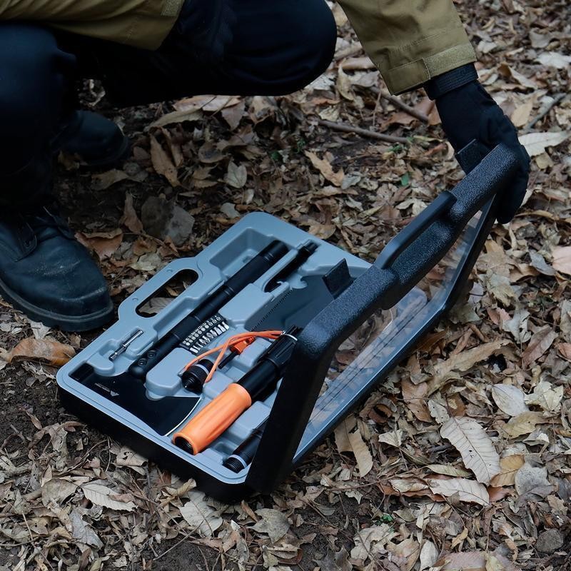 30-in-1 Survival Kit Portable Folding Shovel Multifunctional Camping Tool w/Case