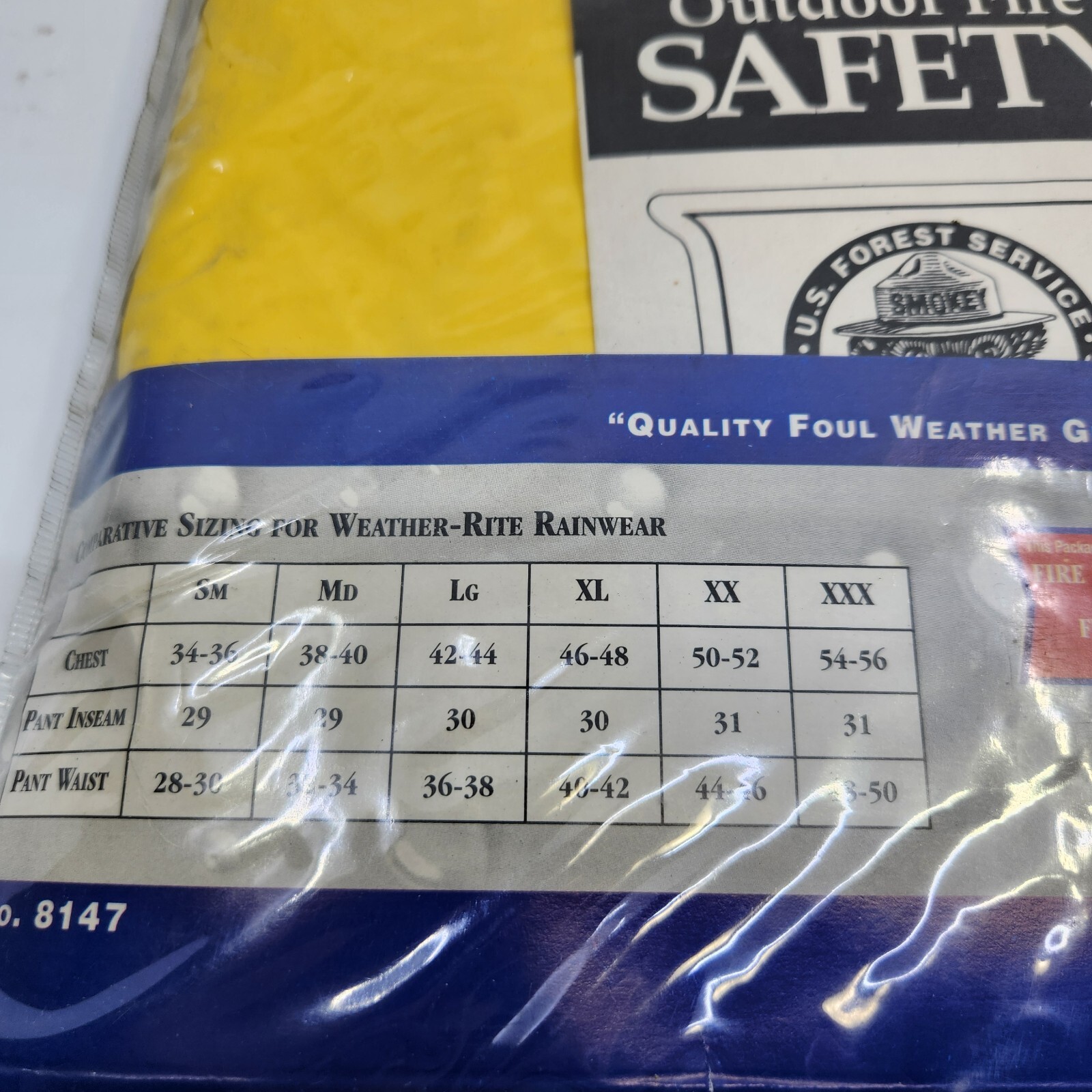 Weather-Rite Yellow PVC Coated Nylon Waterproof Rainsuit #8127 Size L Open Pkg