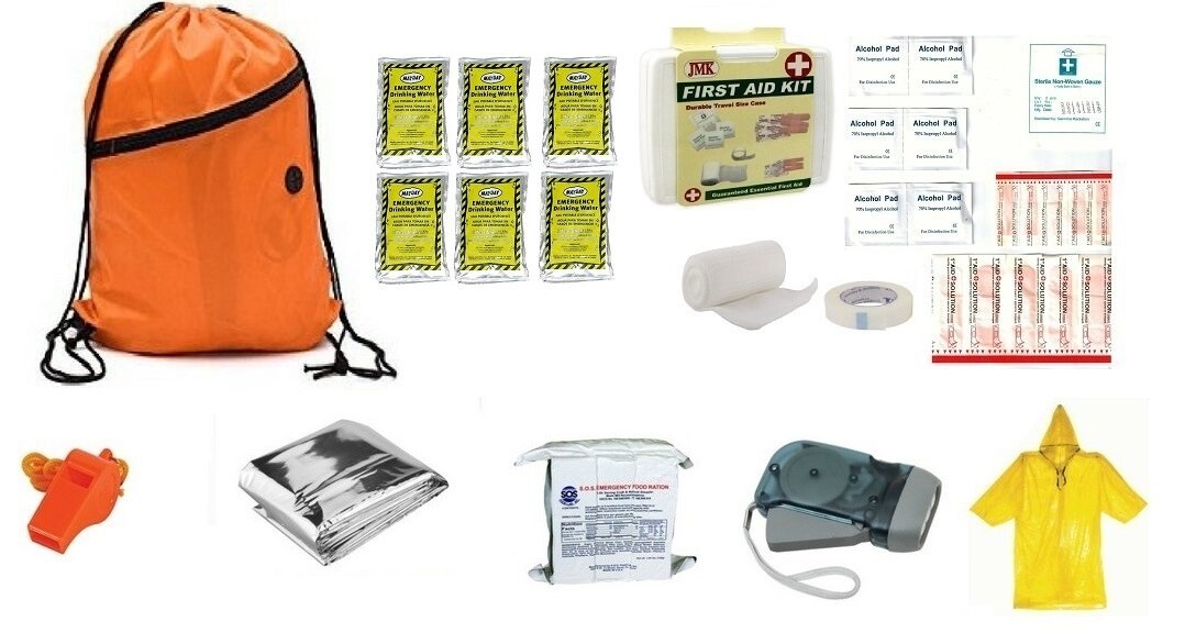 3 Day Emergency Food Water Blanket Whistle Flashlight 1st Aid Survival Kit 72 Hr