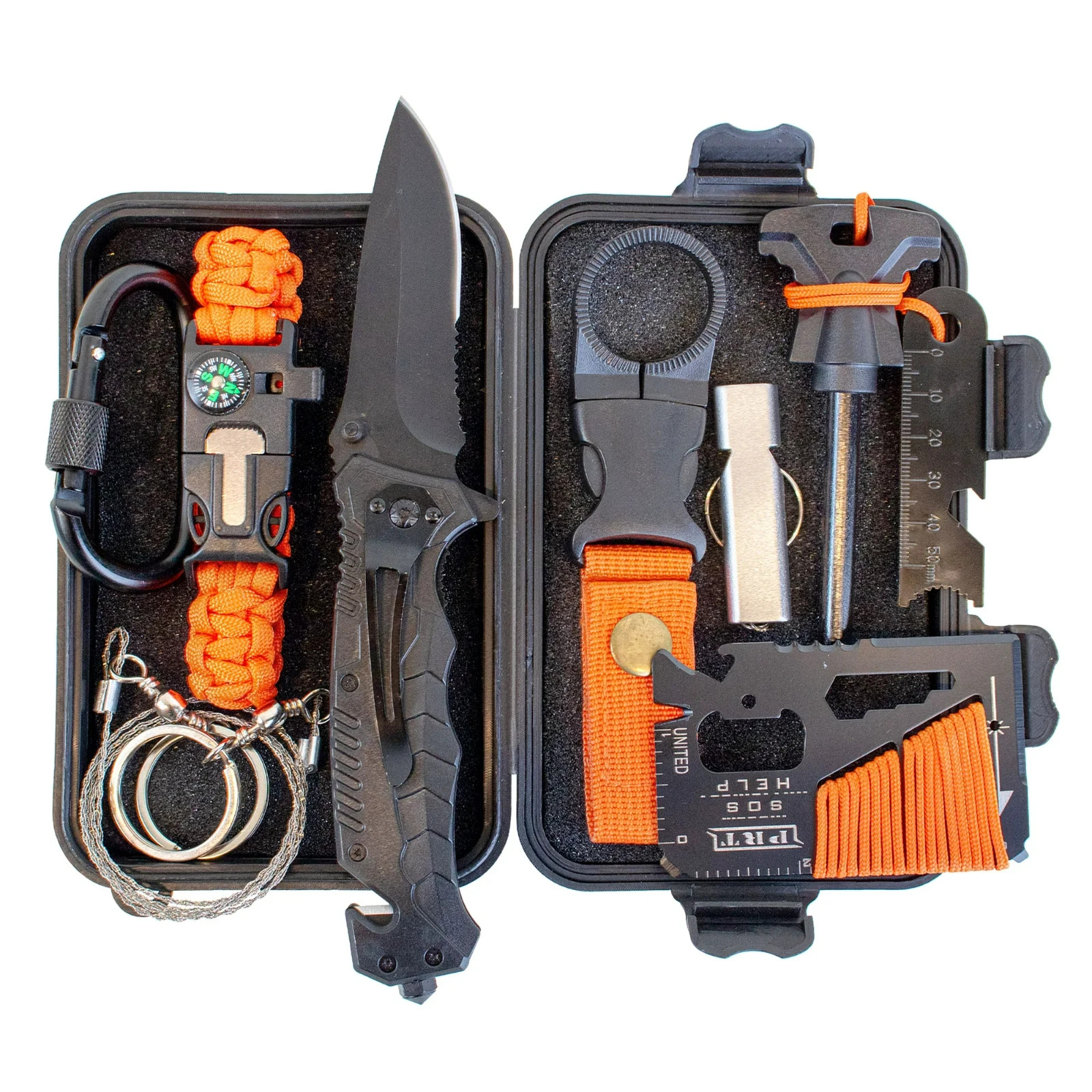 SURVIVAL KIT Knife Ozark Trail 10 Pcs CAMPING Outdoor Survival Set + NEW /BOX