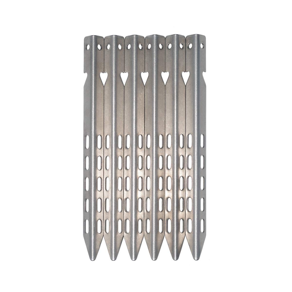 Hikemax Ultralight Titanium Tent Stakes 6 Pack – V-Shaped Pegs 6