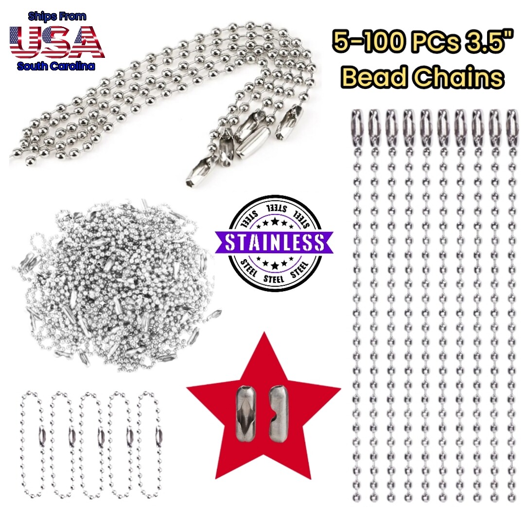 10 – 100 PCS Stainless Steel 3.5″ Ball Chain For P38 & P51 Can Openers