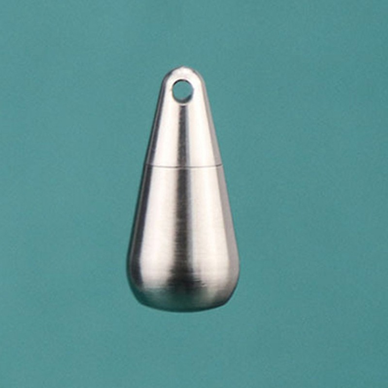 1Pc Mini Medicine Pill Box Pure Titanium Waterdrop Pendant Small Pill Bottle