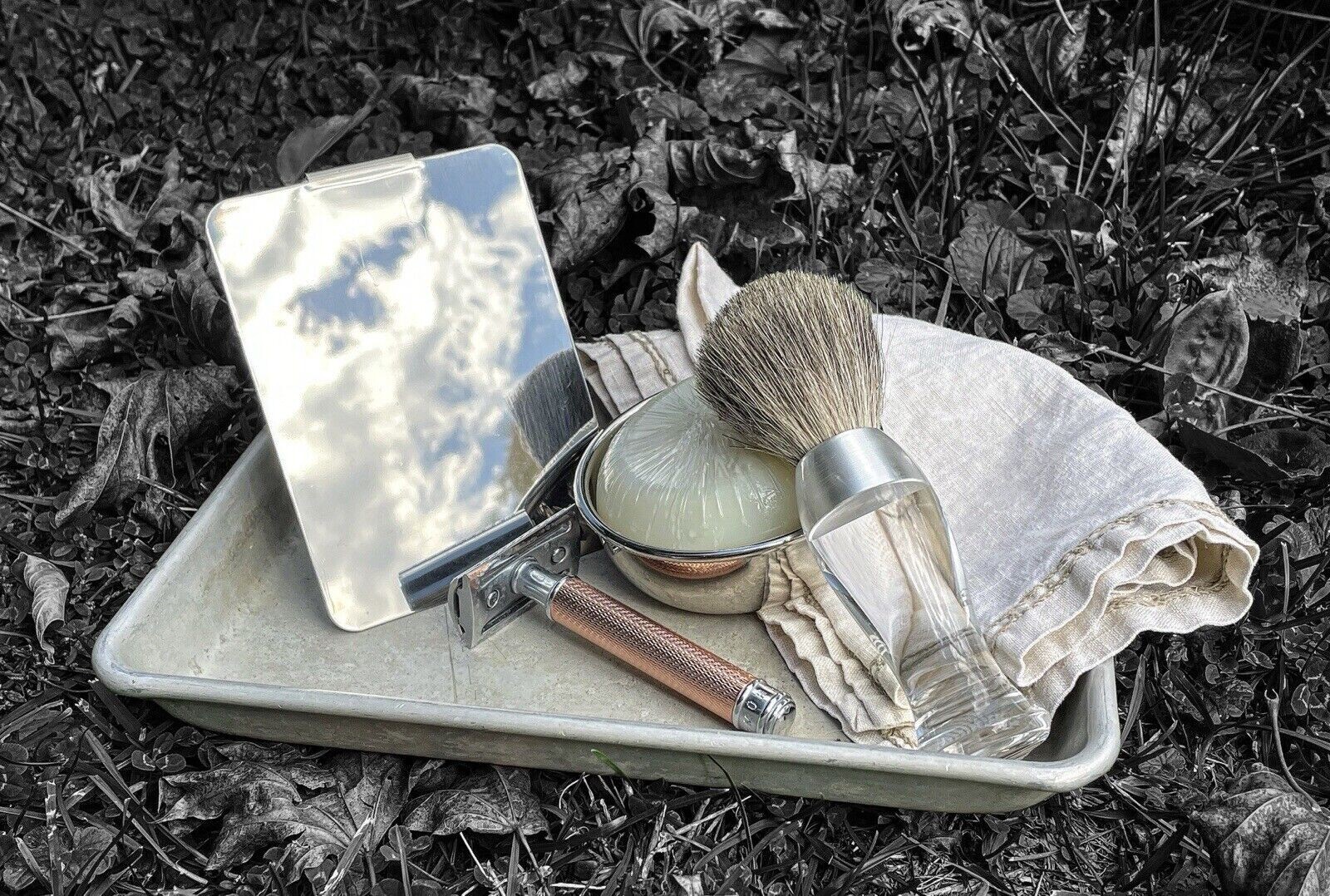 Signal Mirror Vintage Camping Stainless Steel Emergency Bushcraft Gear Shaving