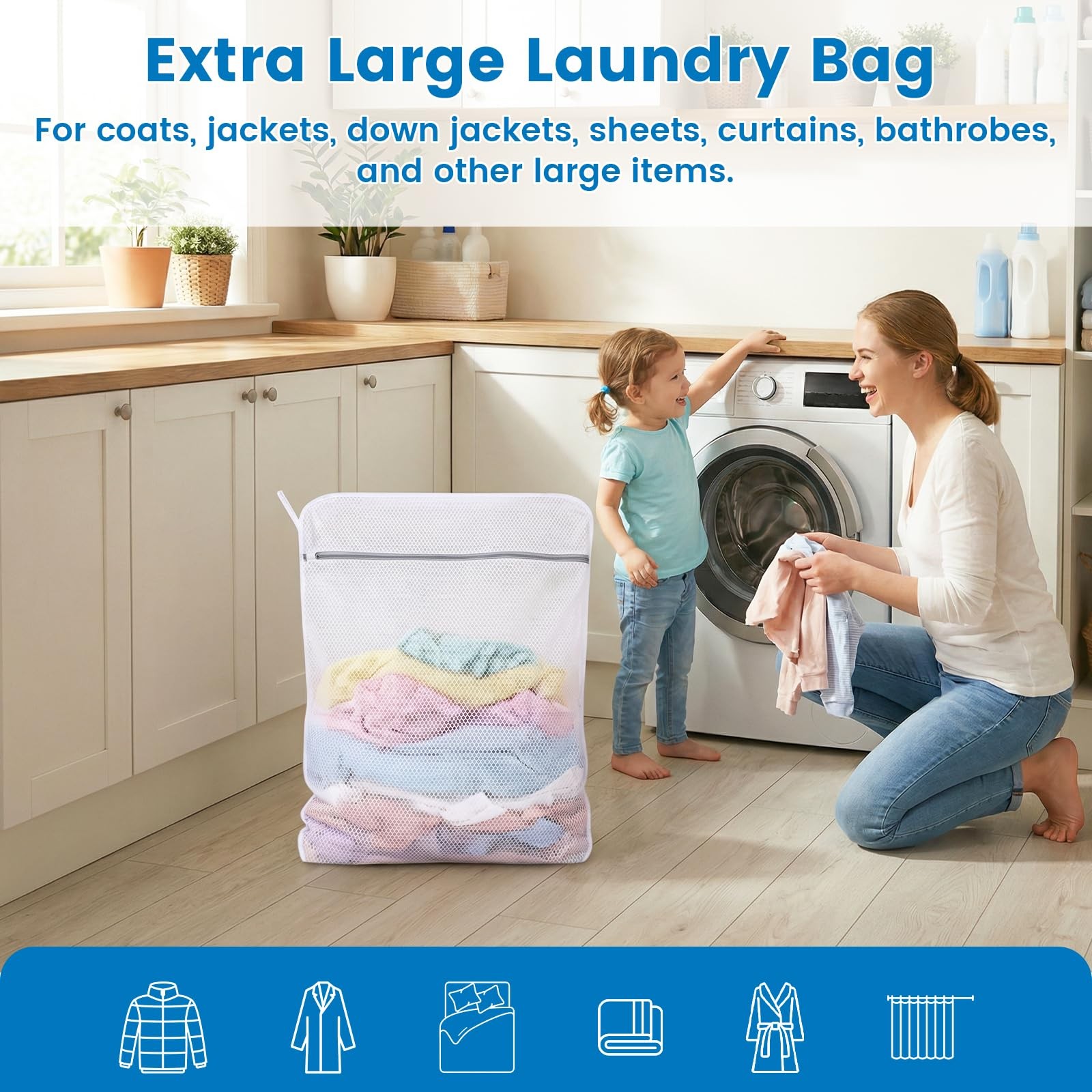Dntorx 2 Pack XX-Large Mesh Laundry Bags for Delicates, 24 2 XX-Large, White