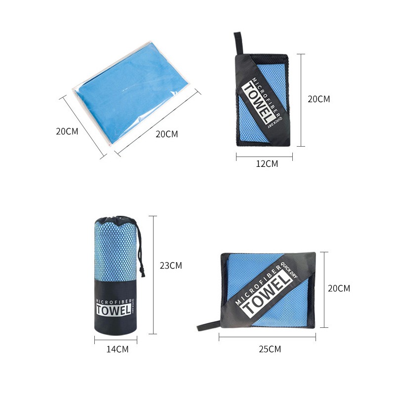 Quick-Drying Sports Towel 40x80CM Blue Grey Green Orange Swimming Gym Fitness