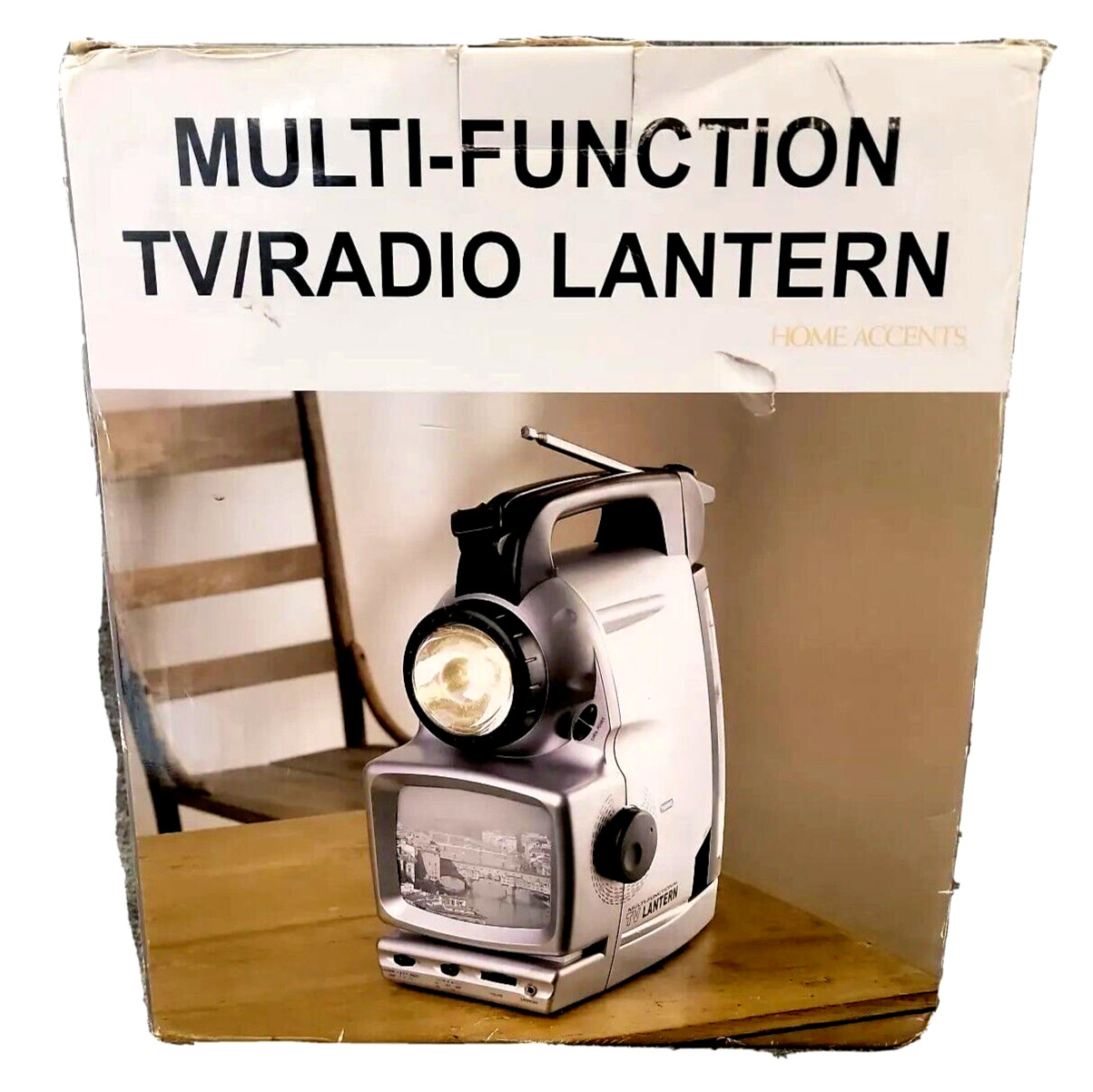 Multi-Function Camping TV Radio Lantern Flashlight Siren AC/Battery NOS
