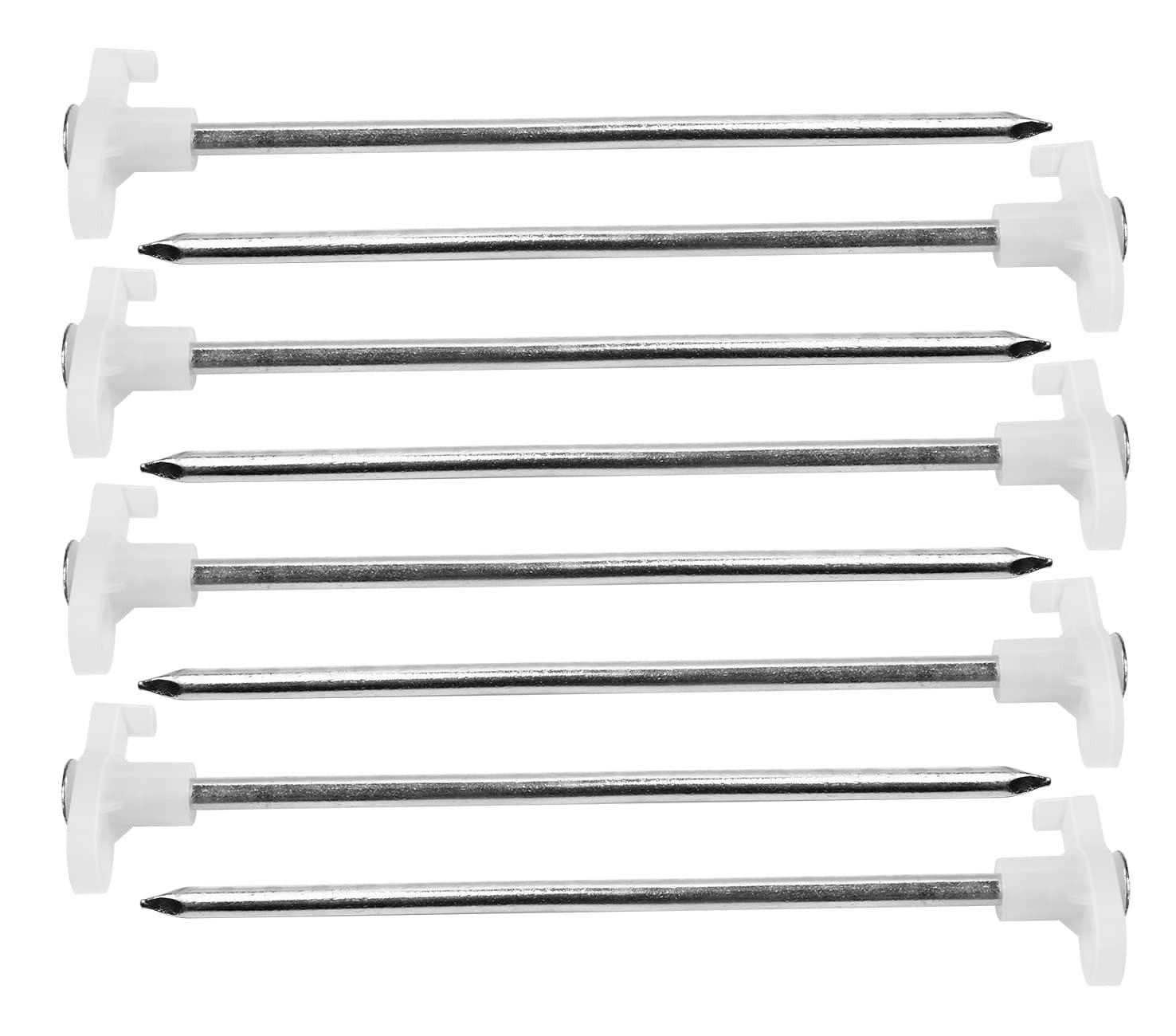 Tent Stakes, Galvanized Steel Pop Up Stakes Pegs with Fluorescent White