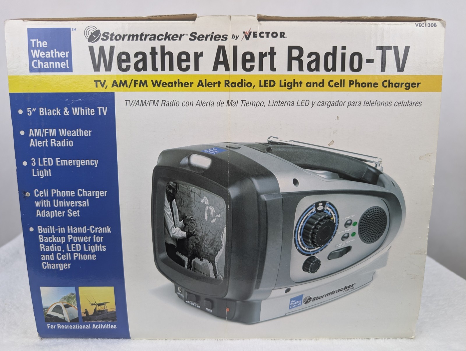 Vintage Vector Stormtracker VEC130B Weather Alert Radio TV Alarm Clock TESTED