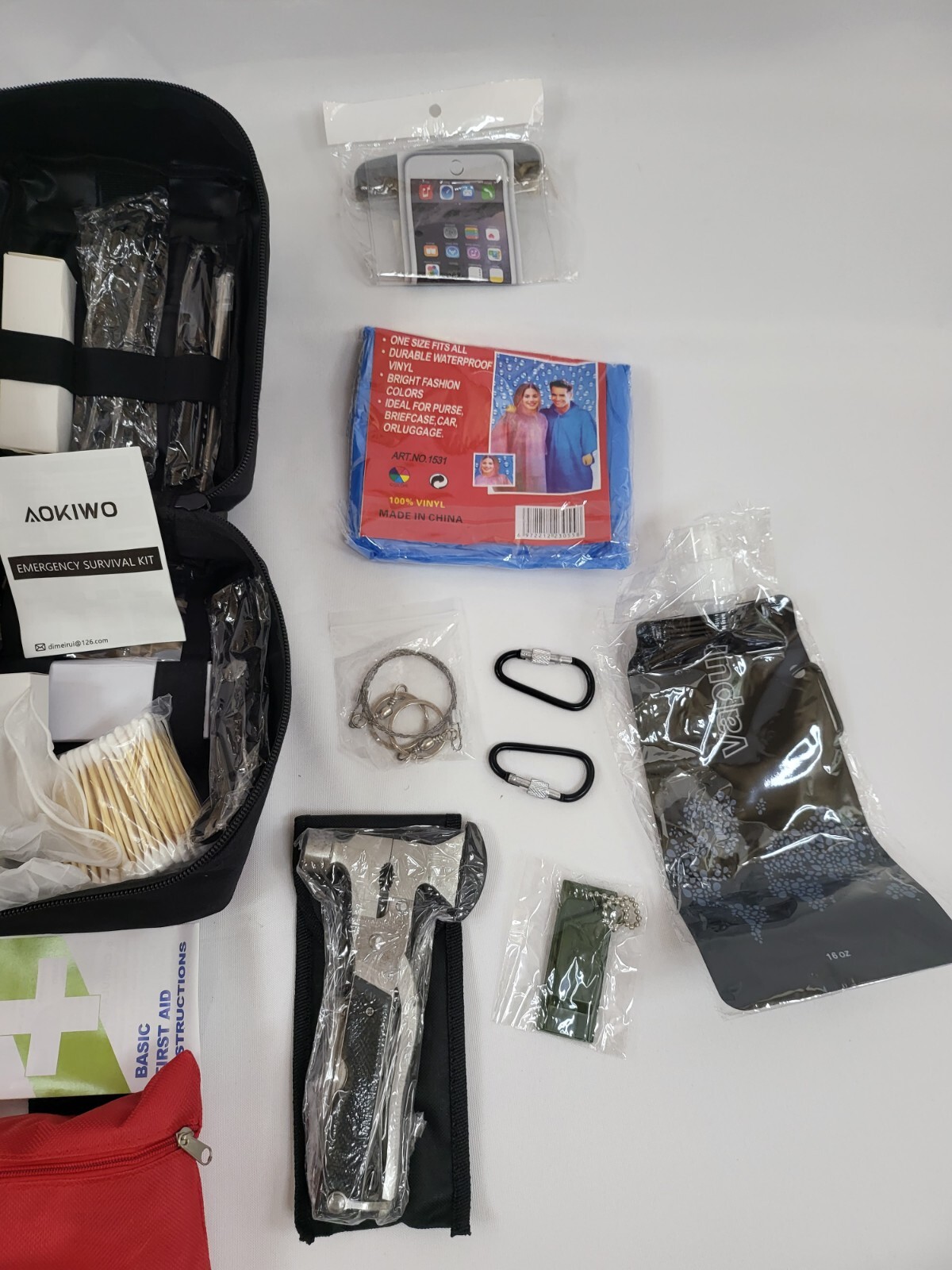 Emergency Survival Kit First Aid Bug out Military Prepper Kit Black Pouch 235Pcs