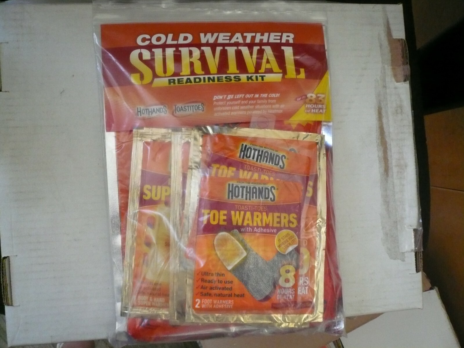Lot of 18 Cold Weather Hand and Foot Warmer Survival Readiness Kits HMCWS12