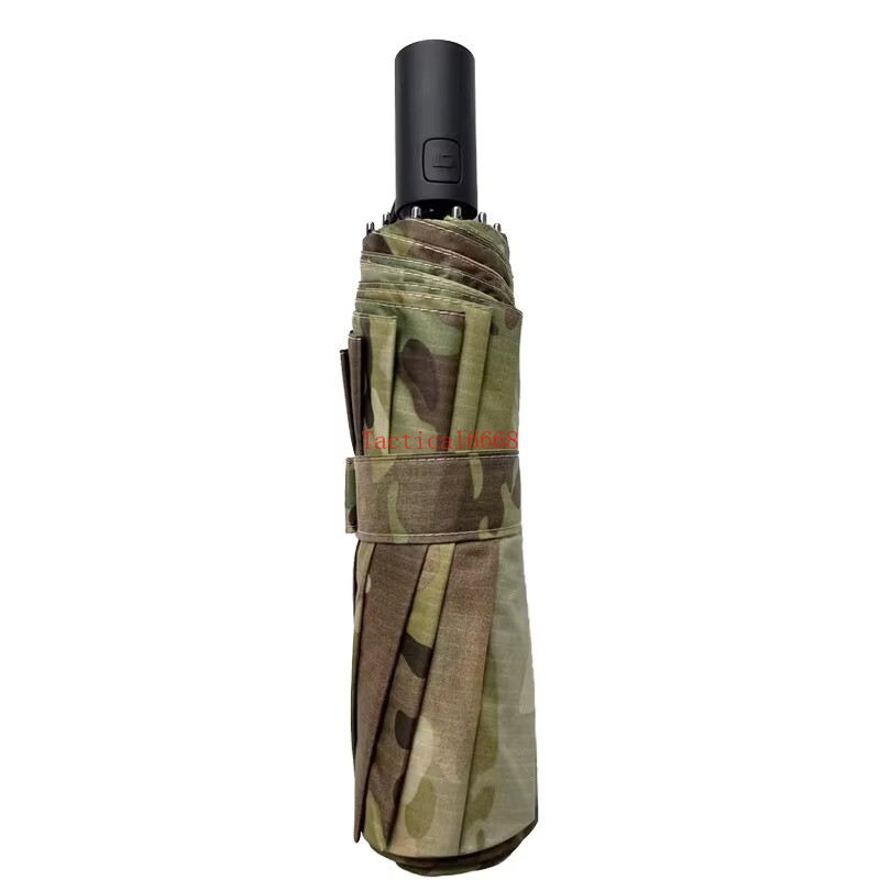 Fully Automatic Camouflage Folding Tactical Umbrella Outdoor Tactics Rain Gear