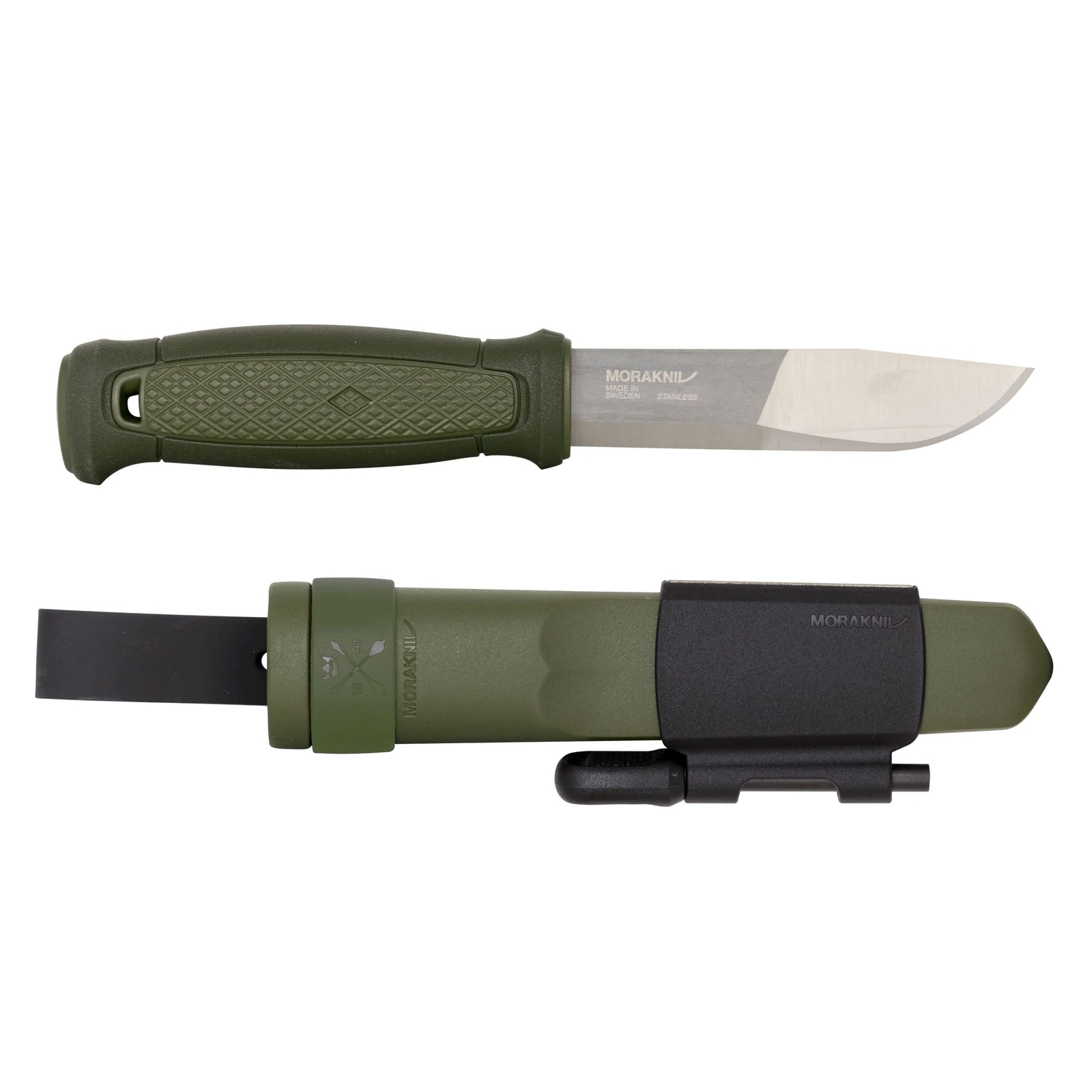 New Mora Kansbol w/Survival Kit Green Fixed Blade Knife M-13912