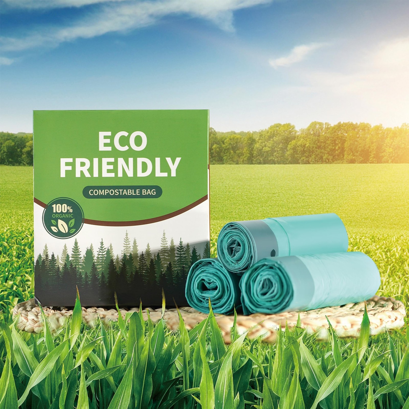 Biodegradable drawstring trash bags, 4 Gallon, 100% Compostable garbage bags …