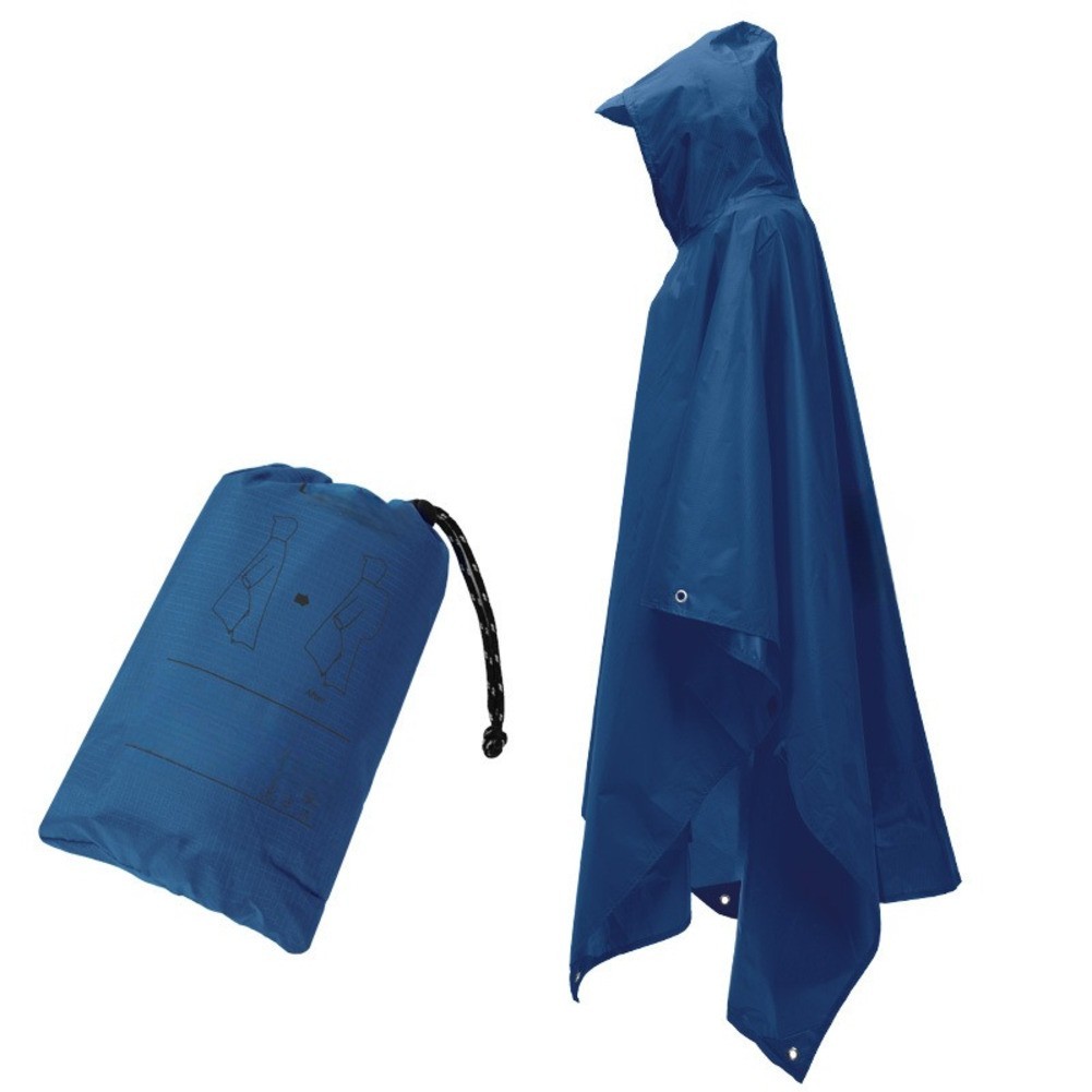 Adult Portable Lightweight Raincoat with Hood Waterproof Three in One Design