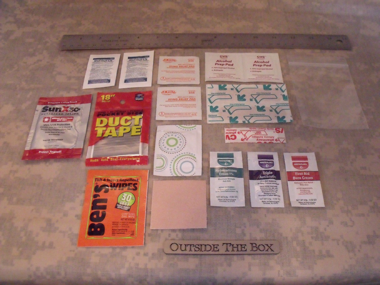 Emergency/Survival “Pocket Outdoorsman” First Aid Kit, 17+ Items, EDC