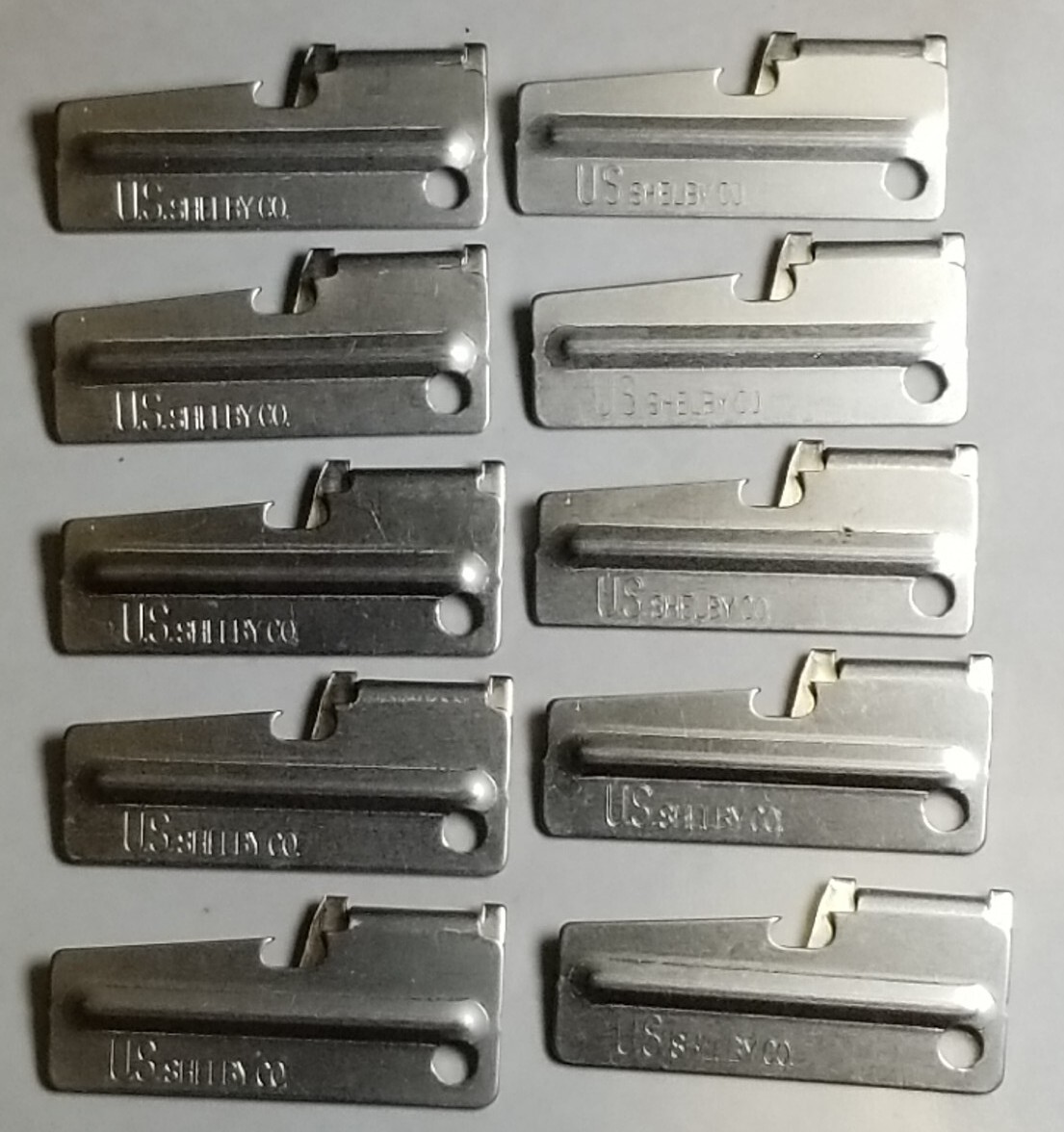 New Old Stock Set Of 10 Original Military Issue P38 Can Openers US Shelby Co