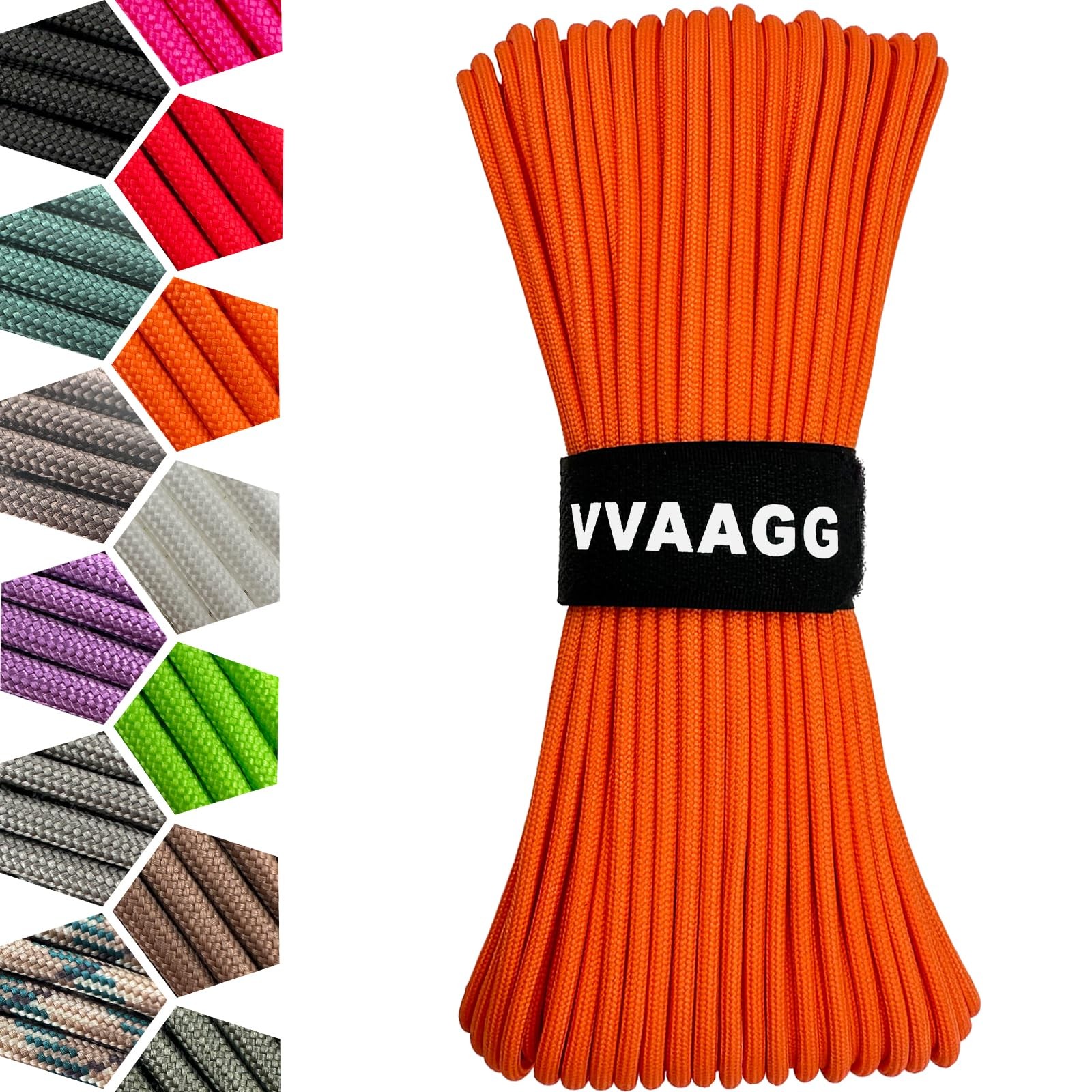 VVAAGG 1000 Orange Paracord100FT Utility Parachute Cord 4mm 100FT,