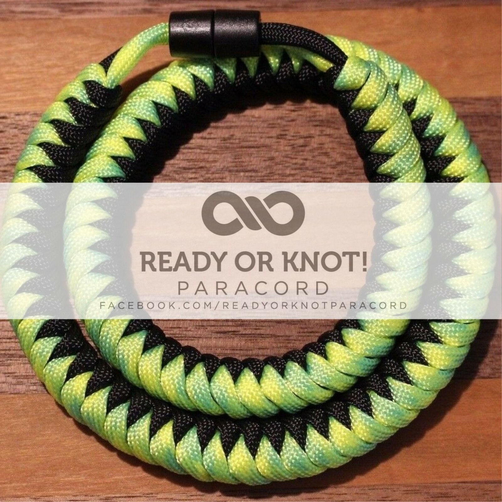 550 Paracord Snake Weave Survival Necklace Green & Yellow / Black (21 inches)