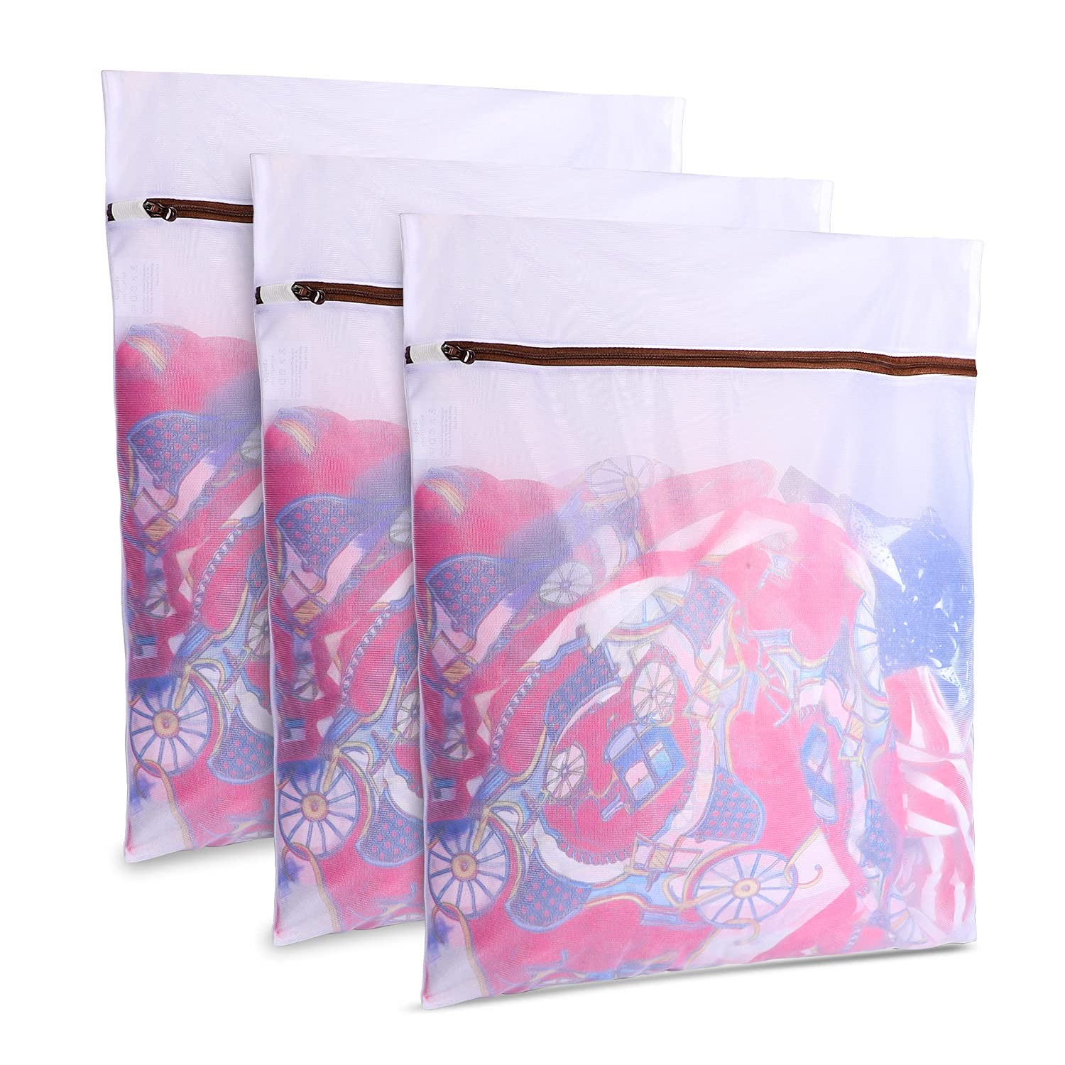 GOGOODA Mesh Laundry Bags for Delicates Durable Protective Wash 3M, White