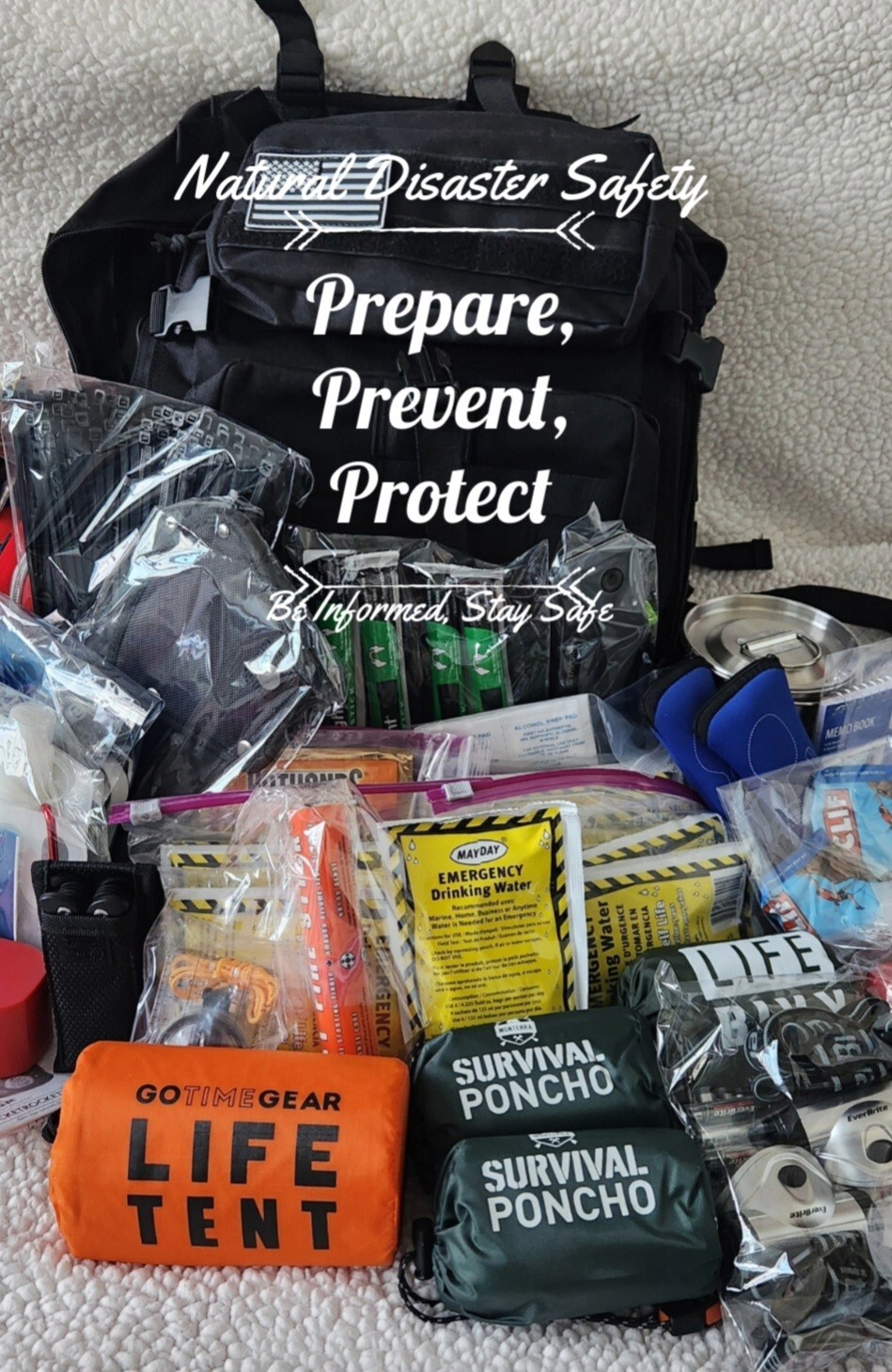 72-hour survival bag for 2 people “Read the full description of the contents”